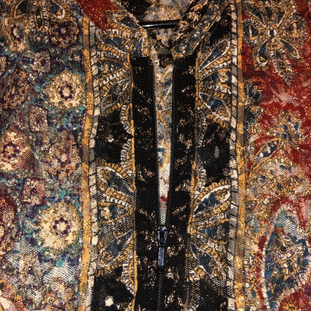 Chico's Multi-Color Metallic Sheer Jacket - Picture 3 of 4